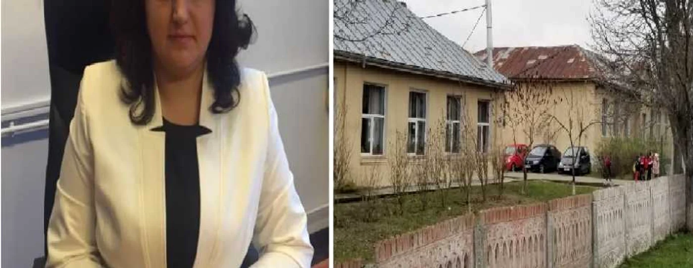 Comisie disciplinară la Şcoala Laloşu - Vâlcea - în stânga şefa Inspectoratului Şcolar - Andra Bica Foto colaj