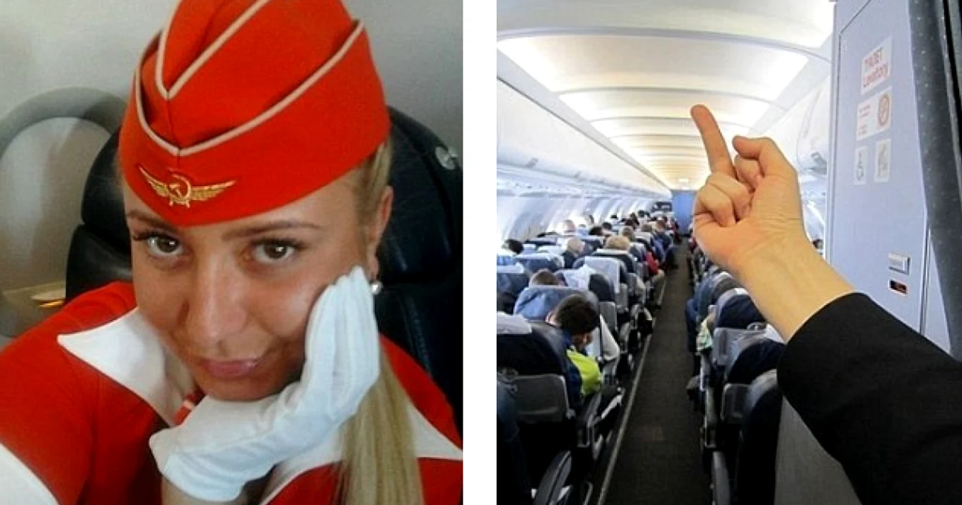 Imaginea din cauza căreia a fost concediată stewardesa Tatiana Kozlenko