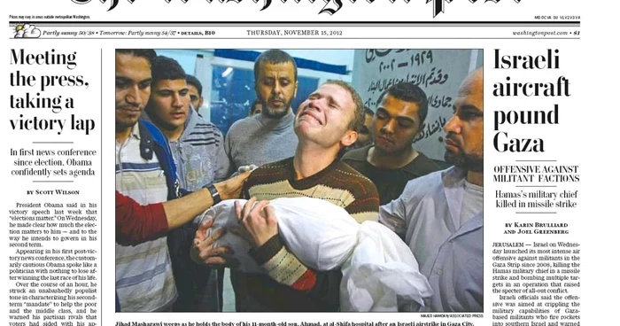 Prima pagină a cotidianului ”Washington Post” de joi, 15 noiembrie