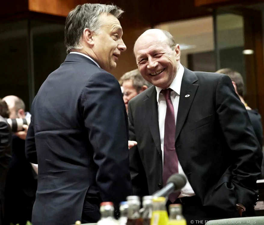 Premierul Ungariei alături de preşedintele Traian Băsescu FOTO Adevărul