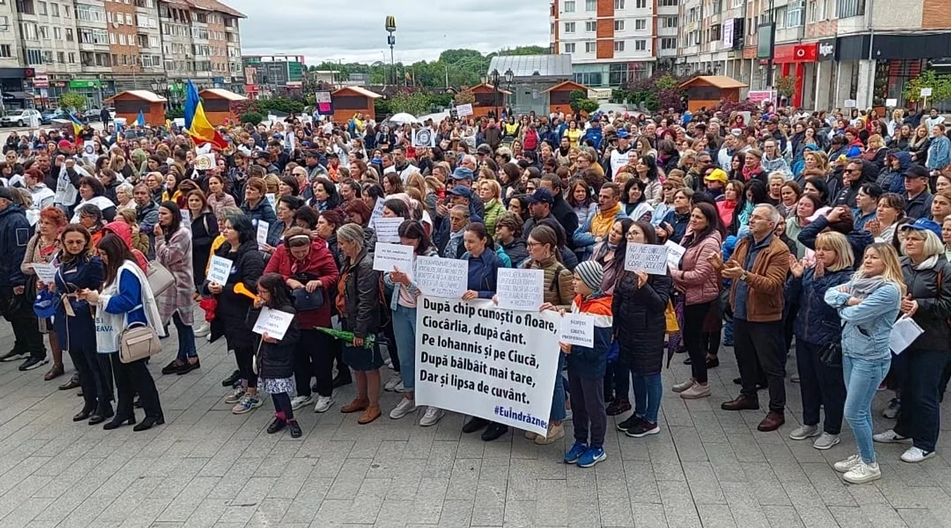 Protestul dascălilor din Suceava FOTO: Alina Iosif 