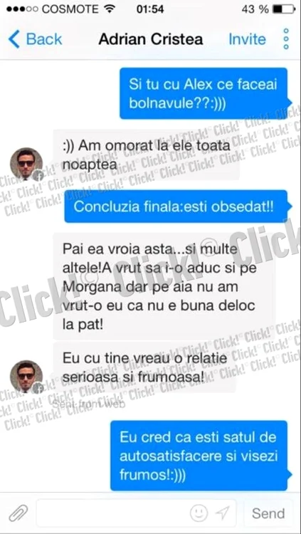 Discuţii Renata Gheorghe şi Adi Cristea