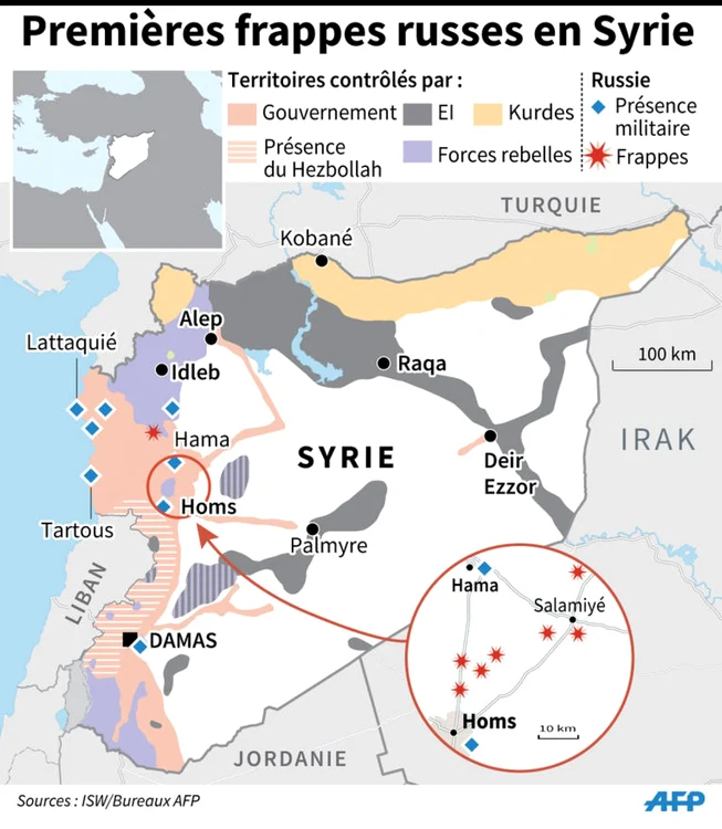 primele atacuri ale aviatiei miliare ruse in siria sursa isw/afp