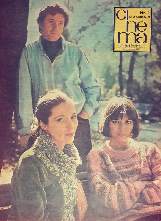 Micaela Caracaş, Enikő Szilágyi-Dumitrescu și Ion Caramitru pe coperta revistei CINEMA din mai 1985 