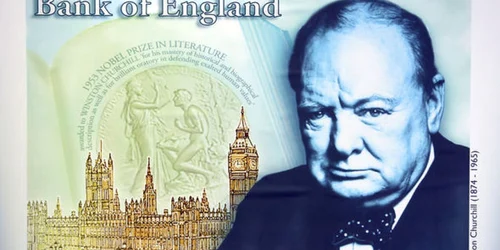 bancnota de 5 lire cu winston churchill FOTO