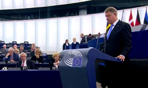 Klaus Iohannis este primul șef de stat român care vorbește în Parlamentul European