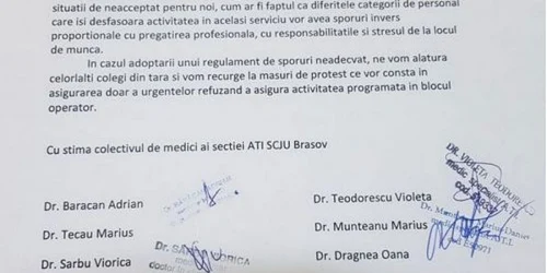 Scrisoare medici Braşov