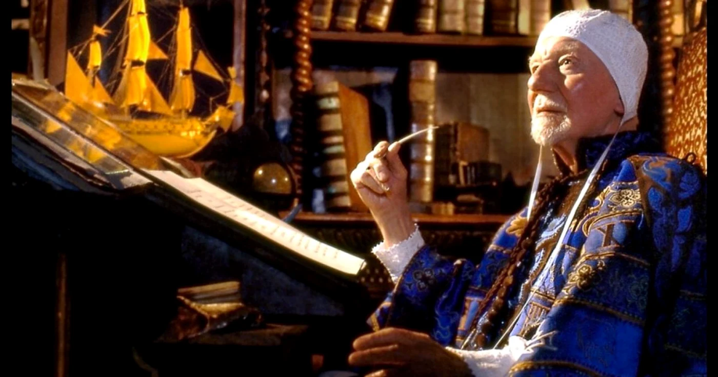Sir John Gielgud în filmul lui Peter Greenaway „Prospero's Books“