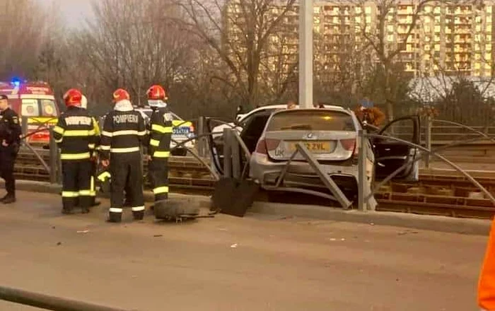 Accident pe linia de tramvai 41 - Foto Facebook Info Trafic România