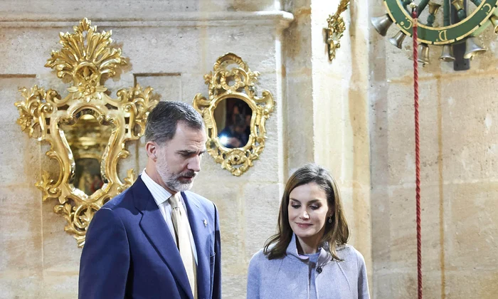 Queen Letizia and King Felipe during the visit to real Basilica Santuario de la vera Cruz in Caravaca de la Cruz in Spain jpeg