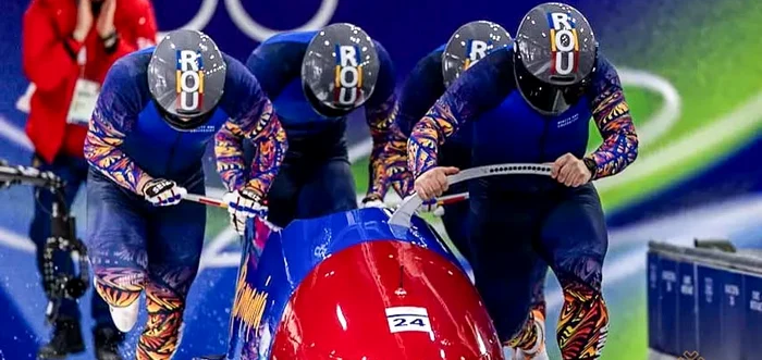 Echipajul de bob-4 a concurat duminică FOTO Facebook COSR