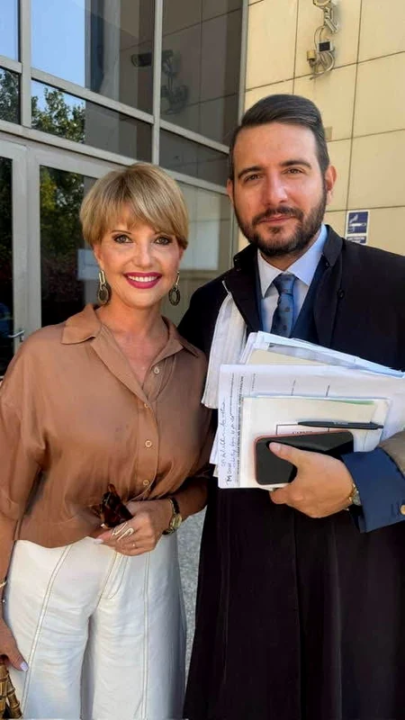 Marina Almășan și avocatul ei, Adrian Culculis, la Tribunalul București  