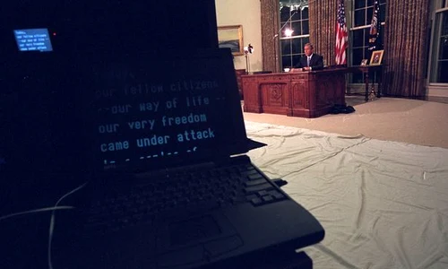 "Stilul nostru de viață, libertatea noastră au fost atacate"   prompterul președintelui jpeg