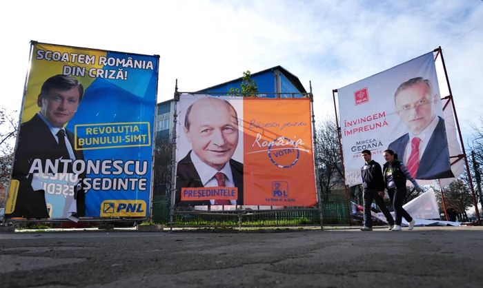 Oraș în campanie electorală. FOTO: AFP