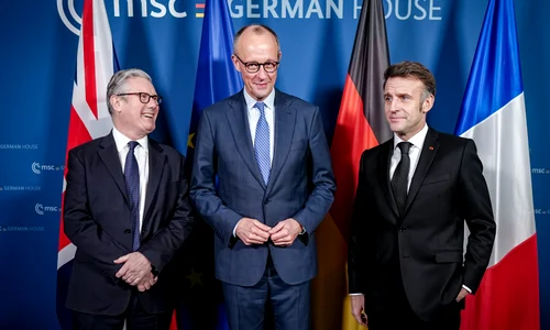 merz, macron, starmer la conferinta de securitate de la munchen FOTO EPA EFE jpg