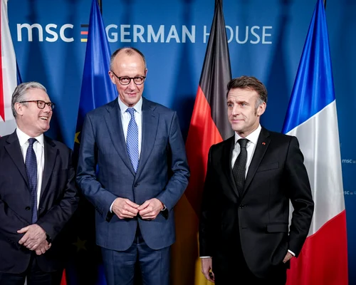 merz, macron, starmer la conferinta de securitate de la munchen FOTO EPA EFE jpg