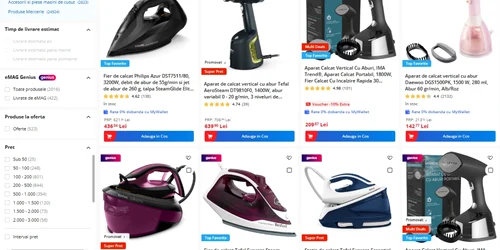 Cele mai apreciate fiare, stații și aparate de călcat la final de 2025 pe eMAG Sursă eMAG jpg