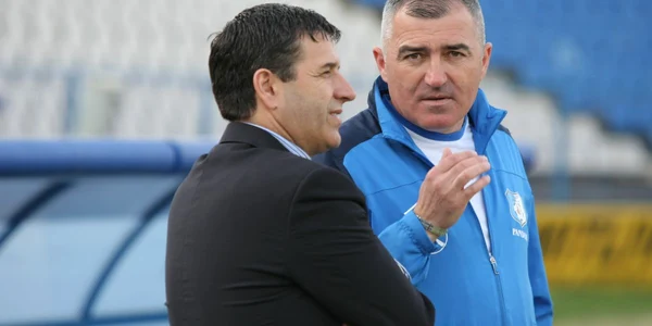 Petre Grigoraş (în trening) şi Eugen Pârvulescu