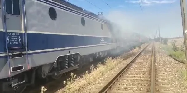 incendiu locomotiva videle captura video