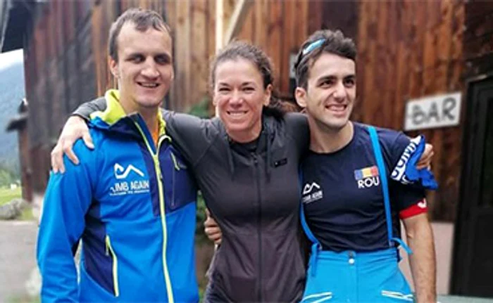 Alex Benchea şi Răzvan Nedu, împreună cu ghidul montan internaţional Cristina Pogăcean