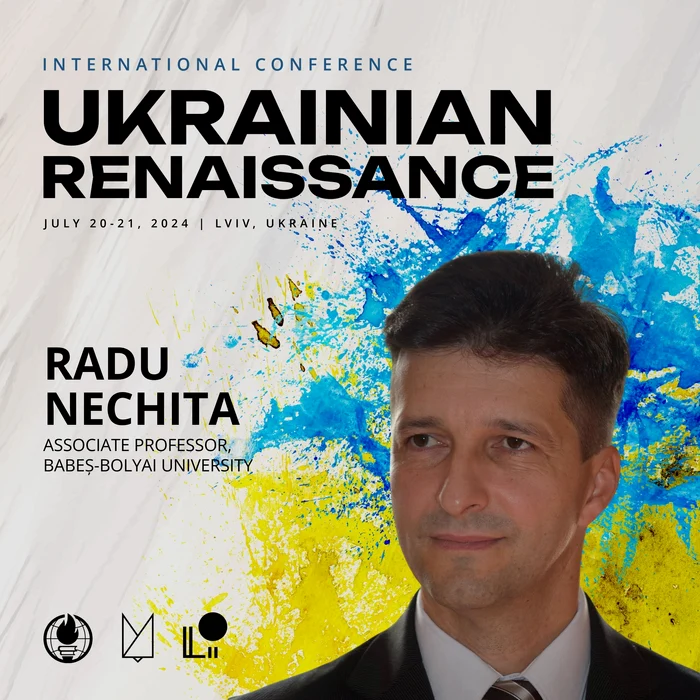 Radu Nechita pe afișul conferinței din Ucraina. FOTO: Arhiva personală/Radu Nechita