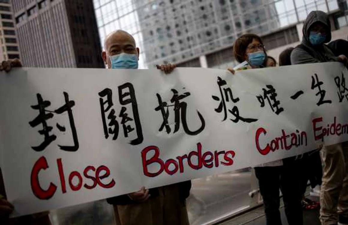 Protestatari din Hong Kong cer închiderea graniţelor cu China 3 februarie 2020 FOTO EPA-EFE