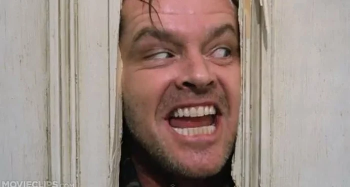 Jack Nicholson în rolul lui Jack Torrance în filmul „The Shining“ FOTO Captura YouTube