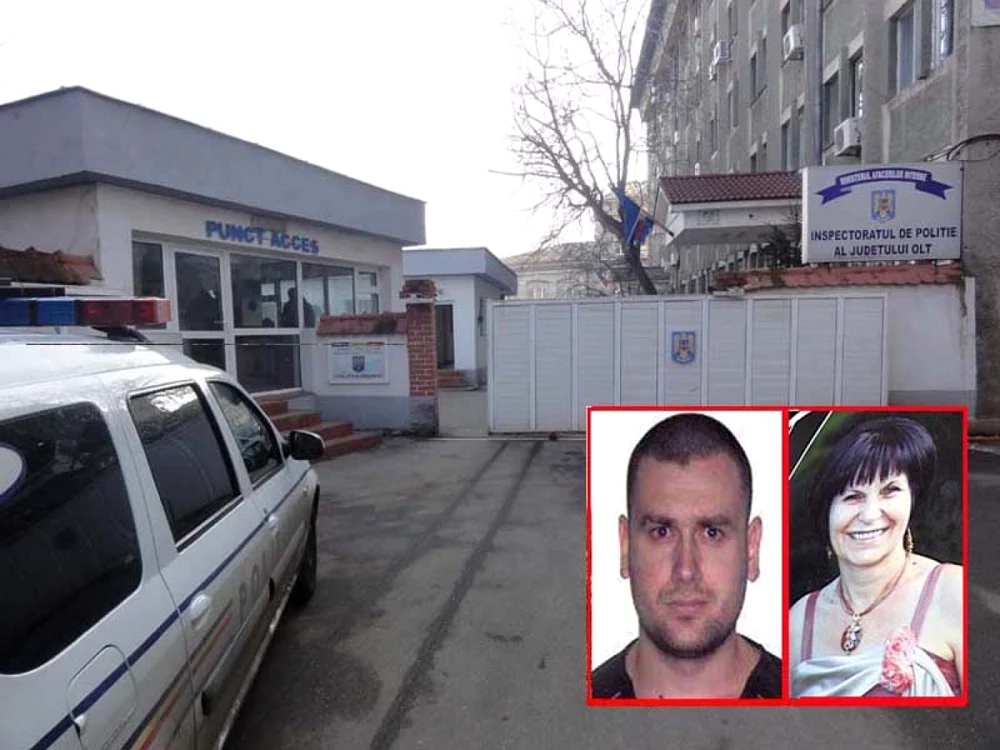 Suspectul a fost ţinut sâmbătă în anchetă la sediul IPJ Olt din Slatina (FOTO: Mugurel Manea)