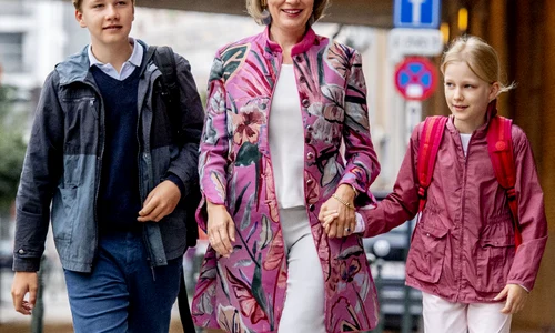 Queen Mathilde Accompanies Her Children For The Start Of The School Year Brussels jpeg