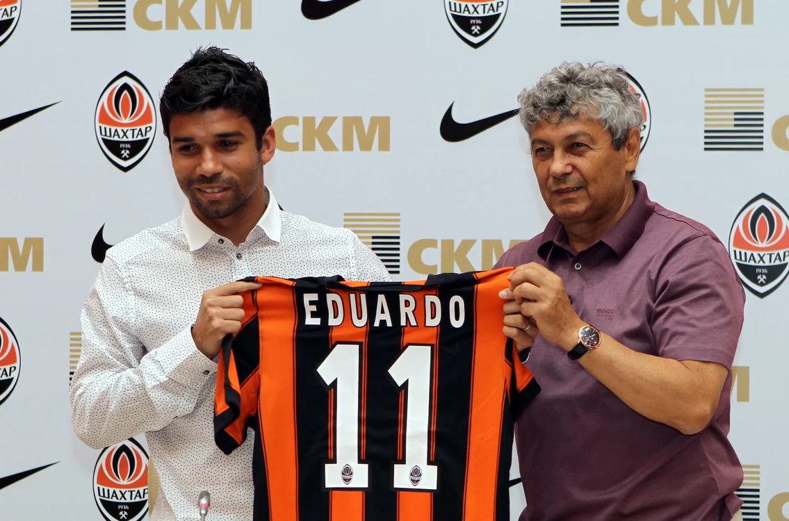 Mircea Lucescu (dreapta) şi Eduardo da Silva