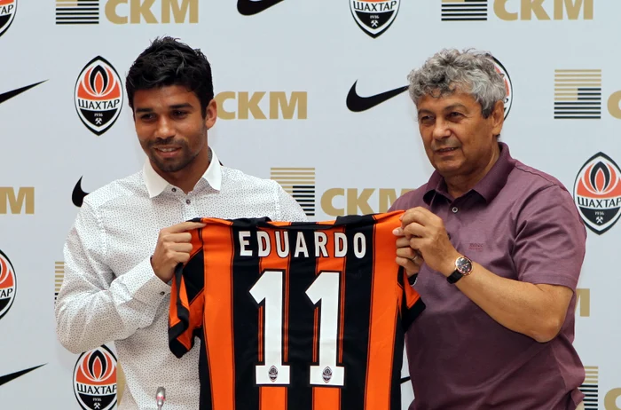 
    Mircea Lucescu (dreapta) şi Eduardo da Silva  