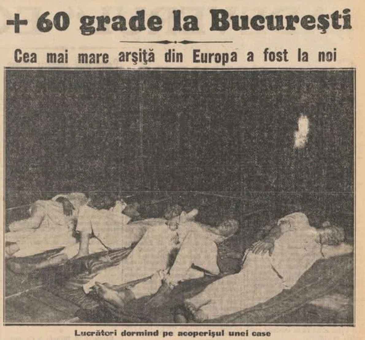 Caniculă în București (foto: Adevărul, 20 iulie 1931)