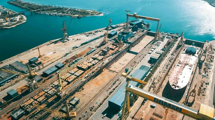 Cel mai mare șantier naval din țară, de la Mnagalia, se află în insolvență FOTO: Damen