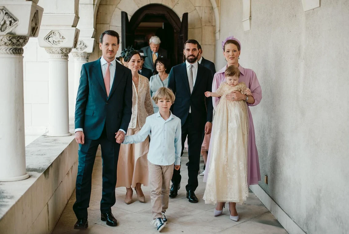 Alina Maria și Nicolae al României, nași de botez la Belgrad pentru Prințesa Marija a Serbiei, fiica Prințului Filip și a Prințesei Danica. FOTO: Instagram