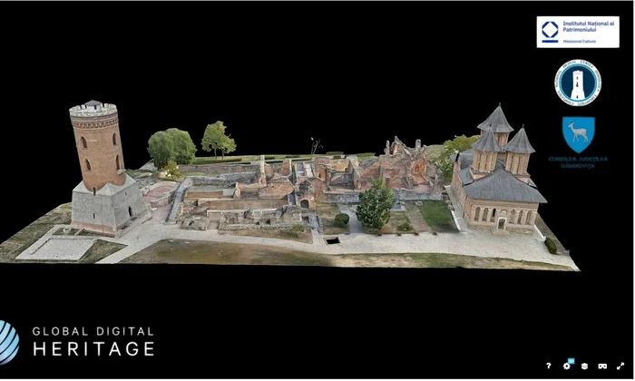 Curtea Domnească din Târgoviște, model 3D (© sketchfab.com)
