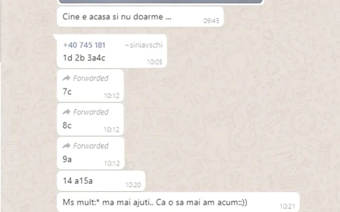 captura mesaje examen piloiti whatsapp FOTO Libertatea