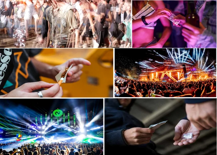 Festivalurile de muzică și consumul de droguri în rândul tinerilor Colaj