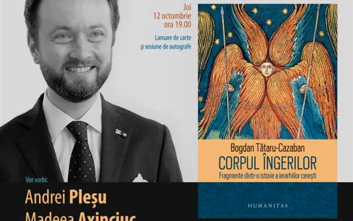 Bogdan Tătaru- Cazaban va lansa „Corpul îngerilor” la librăria Humanitas de la Cişmigiu