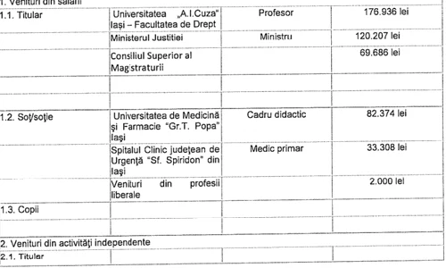 În declarația de avere, ministrul justiției Tudorel Toader spune că are cinci terenuri în localitatea Vulturu, județul Vrancea, șase case și trei mașini jpeg