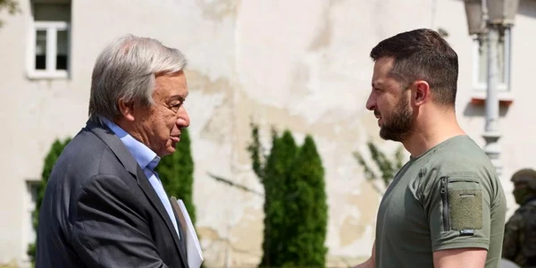 Antonio Guterres primit la Liov de catre Volodimir Zelenski FOTO EPA-EFE