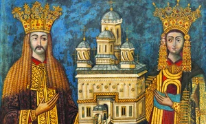Neagoe Basarab, domnitorul Țării Românești, 1512-1521. Frescă din Mănăstirea Curtea de Argeș