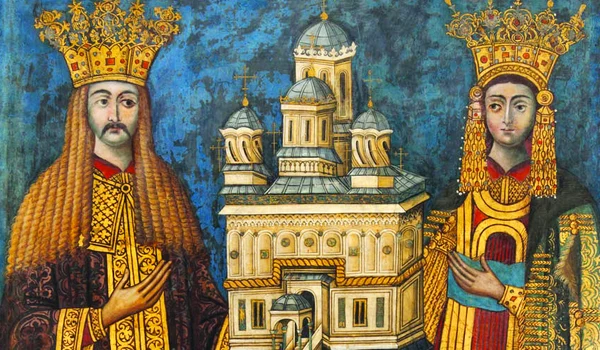 Neagoe Basarab, domnitorul Țării Românești, 1512-1521. Frescă din Mănăstirea Curtea de Argeș