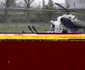 Un elicopter militar aterizează la un punct de control de lângă Slaviansk FOTO Reuters