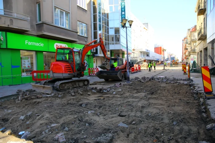 Lucrări pe strada Ştefan cel Mare foto: Primăria Constanţa