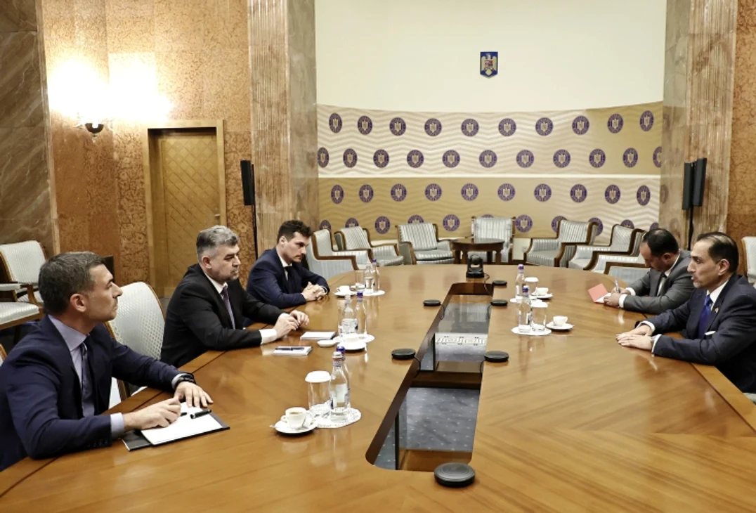 Sufyan Qudah și Marcel Ciolacu. FOTO gov.ro