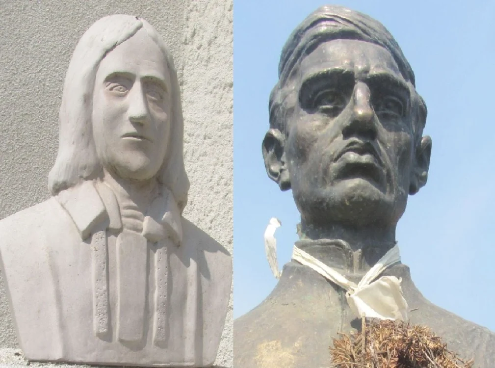 Busturile lui Farkas si ianos Bolyai din localitatea Buia - Foto Ramona Găină