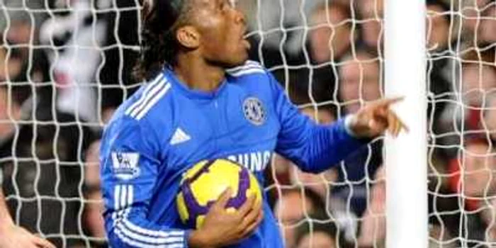 Didier Drogba, după un gol marcat pentru Chelsea