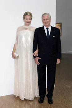 Regina Mathilde și Regele Philippe al Belgiei la Centrul Pompidou din Paris. FOTO: Profimedia