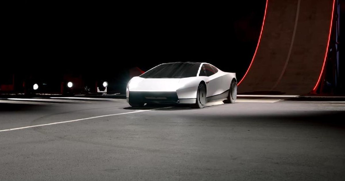 Imagine asociată subiectului: Tesla a prezentat noul Roadster, un prototip cu propulsoare și manevre aeriene