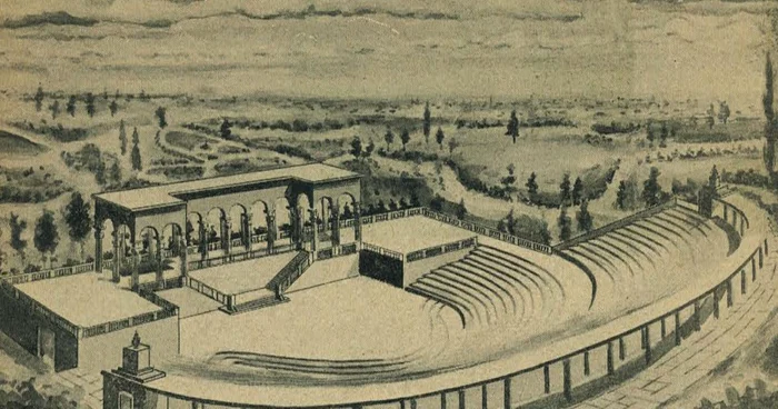 Teatrul în aer liber construit în Complexul 23 August, în 1953. FOTO Ştiinţă şi Tehnică, 1953